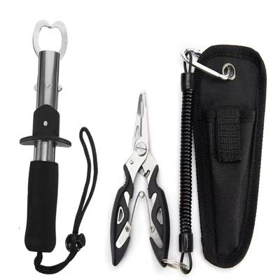 Angelköderklemme Fischkontrollset, aus Edelstahl, zuverlässige Qualität, Angelklemme, Fischlippenfänger oder Fischschuppen C