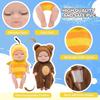 4-inch Mini Reborn Doll Simulation Baby Doll Washable Animal Clothes BJD Doll Easter Christmas Birthday Newborn Gift Set Box