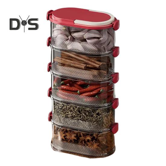 Spice Storage Box Seasoning Jar Food Grade BPA Free Large Capacity Transparent Stackable Sealed Spice Organizer