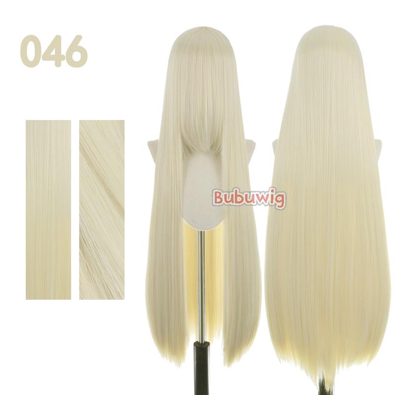 Bubuwig Synthetic Hair 100cm Long Straight Pure Color Cosplay Wigs Over 100 Colors Black White Red Blue Brown Wig Heat Resistant
