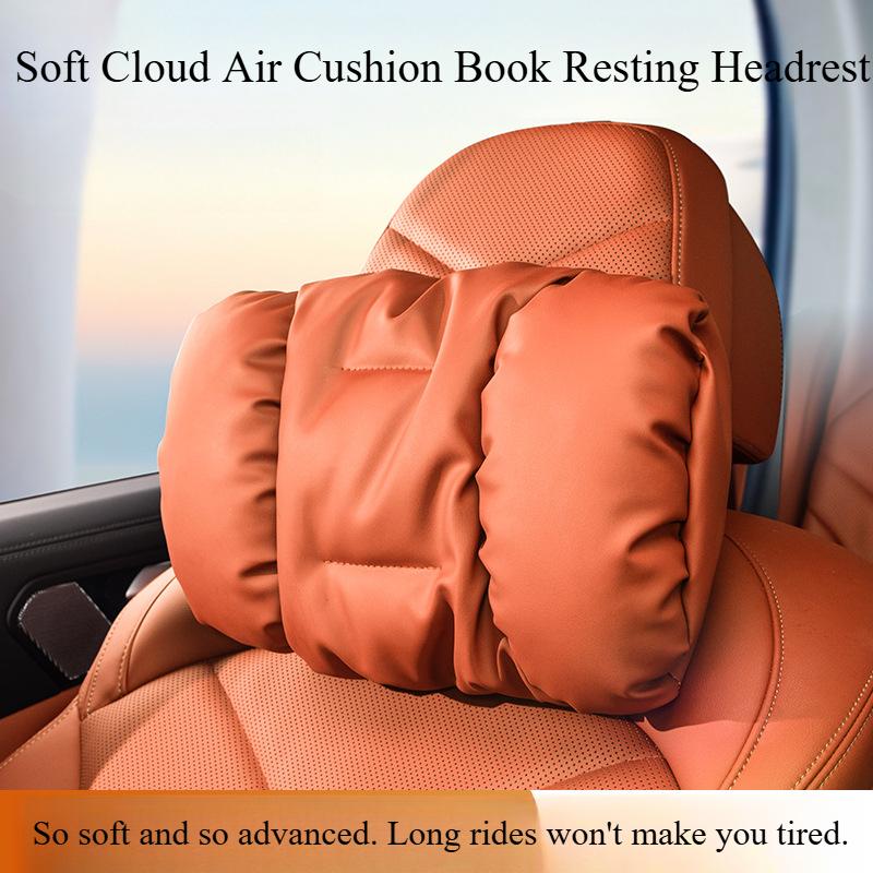 1PC Bubble Cotton Car Headrest Anti-fouling Leather Car Premium Sense Neck Pillow Waist Cushion Pillow Set