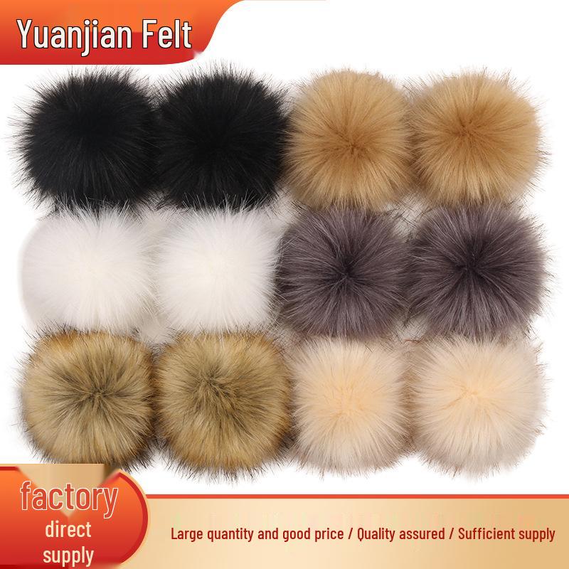 10CM Faux Fox Fur Ball Set - Plush Artificial Fur Balls for DIY Mobile Phone Pendants