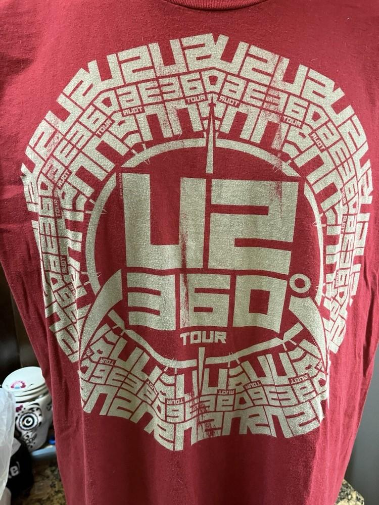 U2 360 Tour Футболка American Apparel Размер 2XL Красная Bono, The Edge Унисекс Футболка XXL