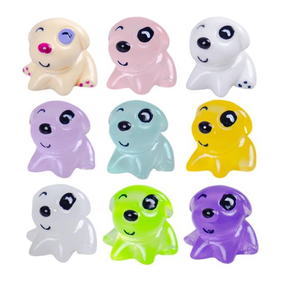 

9 Pcs Luminous Mini Dog Figurines Glow in The Dark Little Puppy Figures Cute Resin Tiny Animal Figurine for Micro Landscape Fairy Garden Desktop Decor 9pcs