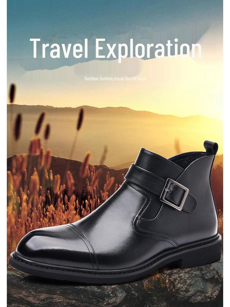 Men’s Genuine Leather Chelsea Boots - Business Formal, Retro British Style, Motorcycle Rider, Short Boots