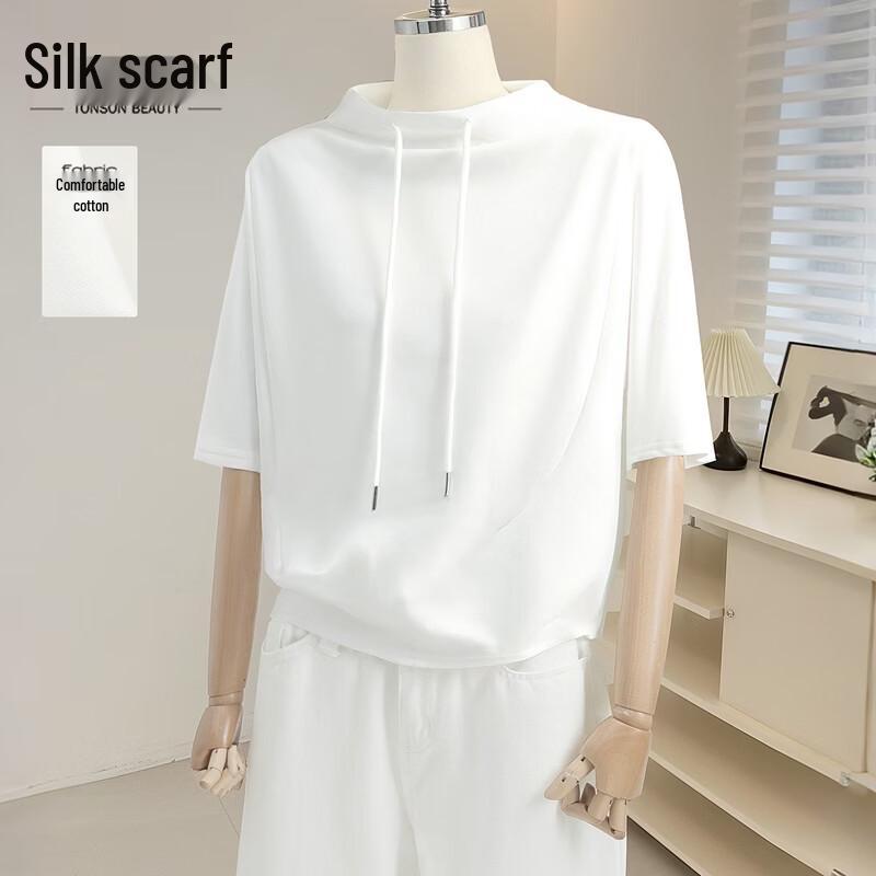 Sybill She Women s Solid Drawstring T-Shirt M