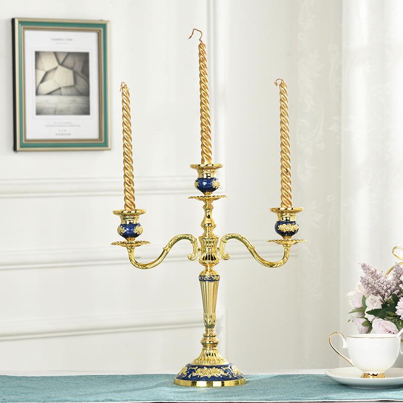European Style Silver-Plated Metal Candelabra for Weddings and Hotels