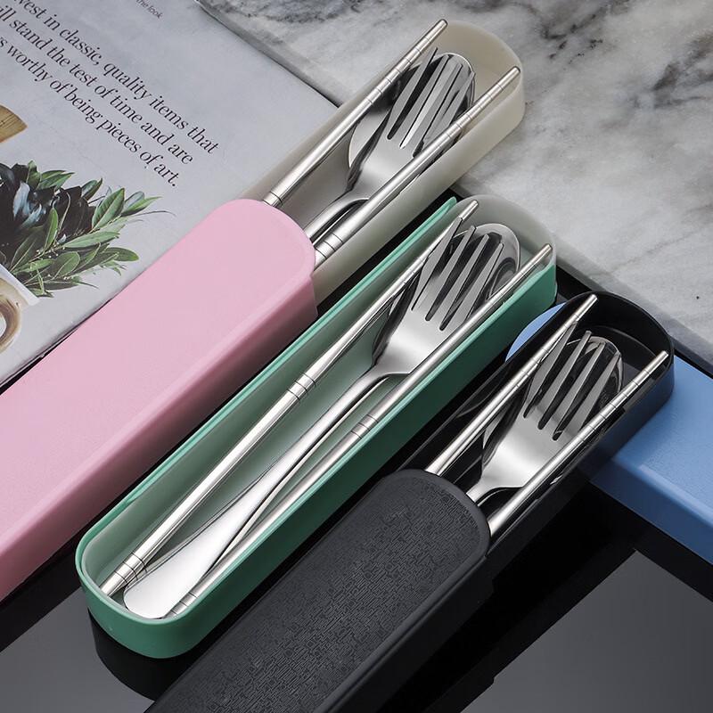 ZISIZ Portable Stainless Steel 3-Piece Cutlery Set