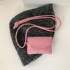 PU Leather Suede Coin Purse Leopard Print Hanging Neck Mini Storage Bag Solid Color Korean Style Lipstick Earphone Pouch Travel