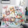 Flanelová deka s potiskem soviček, Vysoce kvalitní, Pohodlná pro všechna roční období, Domácí dekorace, Teplo a pohodlí, Perfektní jako vánoční dárky