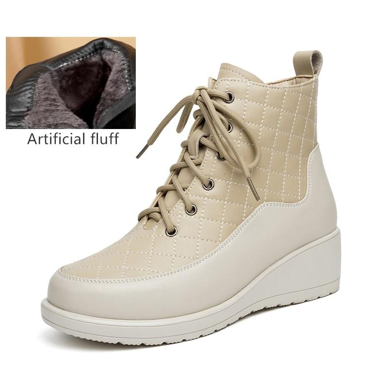 Fashion AIYUQI Snow Boots Women Wedge 2025 New Genuine Leather Winter Boots Women Large Size Non-slip Natural Wool Mom Ankle Boots Women