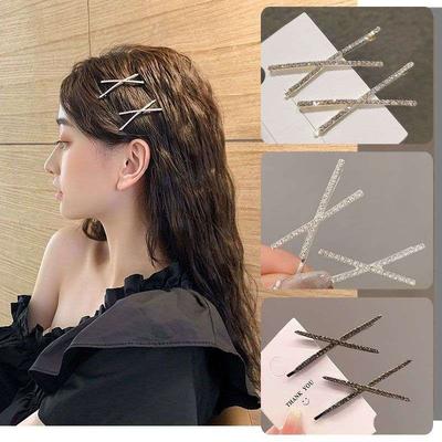 1 Paar modische Haarnadeln glitzernde Strassblumen Metall-Haarnadeln Damen Haaraccessoires