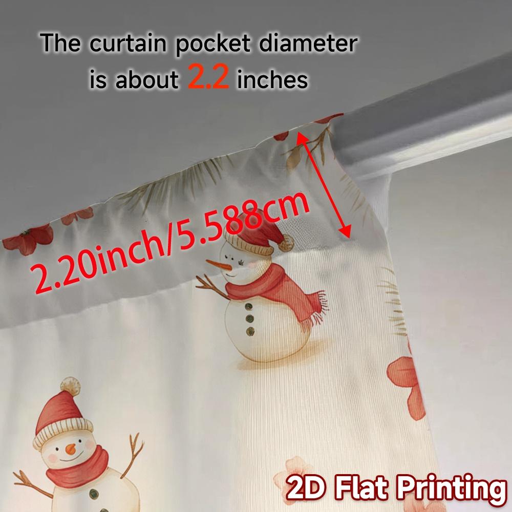 2pcs,Curtains Cute Snowmen And Bird Border (3) Popular Curtains Digital Printed Prints Light Filtering Curtains Decorations For
