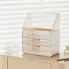 Flip Lid Cosmetics Storage Box Clear Dustproof Desktop Skin Care Products Lipstick Jewelry Makeup Brush Debris Organizer Rack