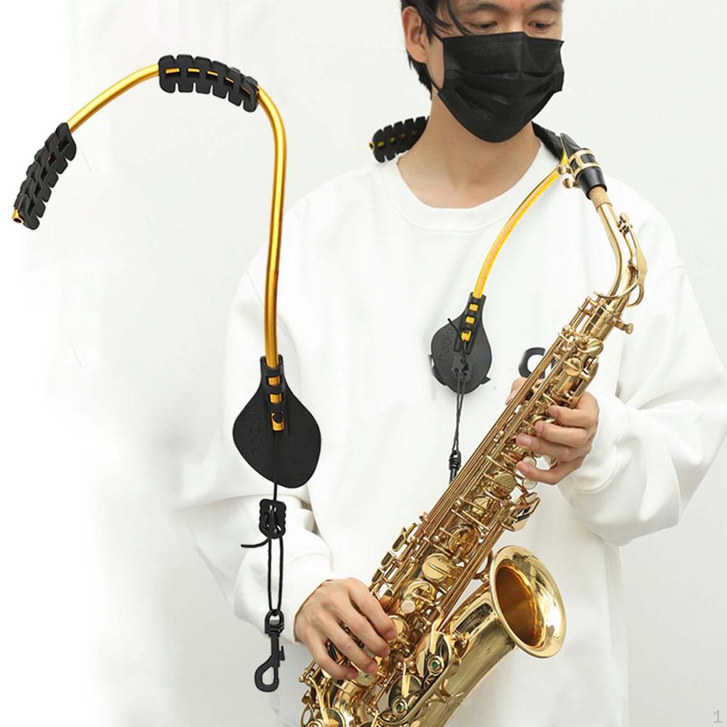 Prémiový postroj na saxofon s bezpečným kovovým hákem pro hudebníky