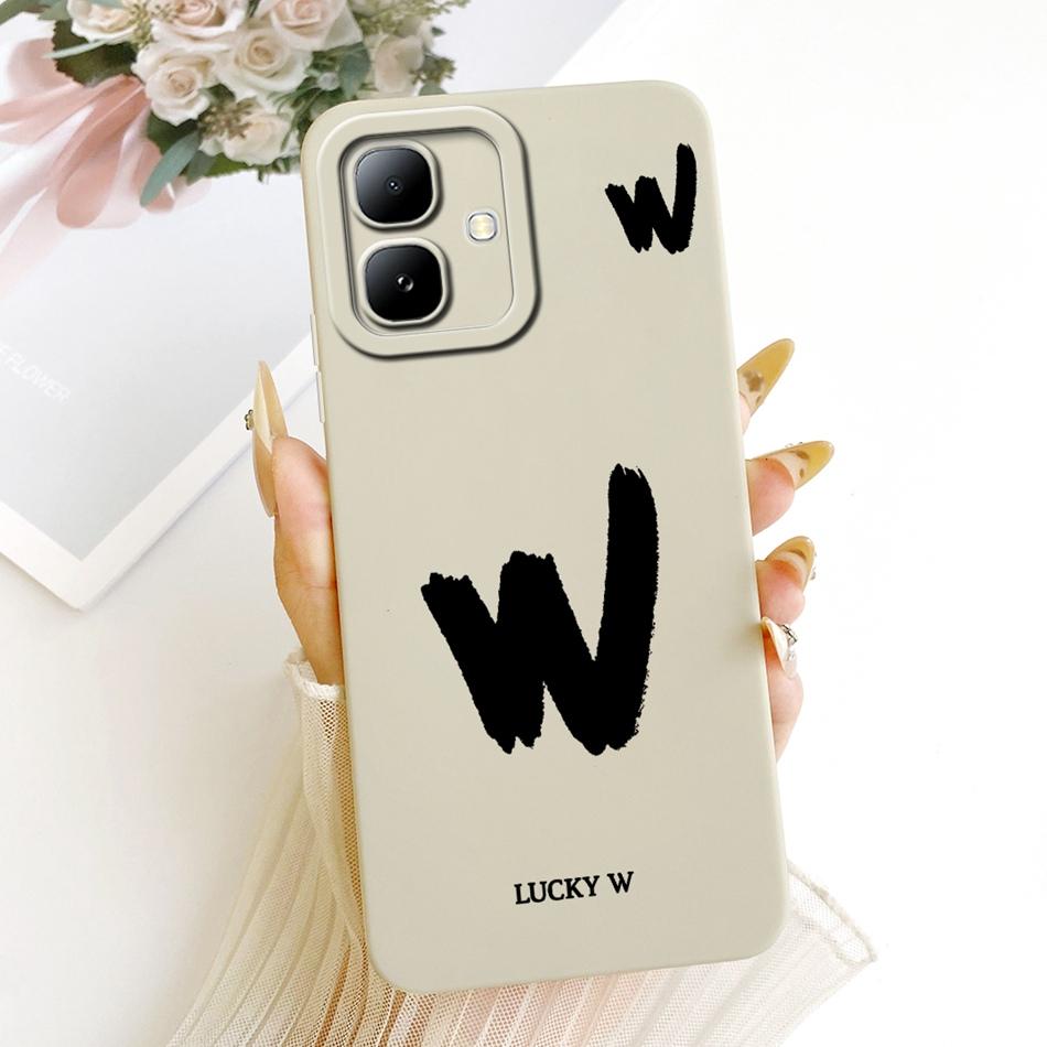 For Infinix Smart 20 2026 Lucky Initial Letter Phone Case For Infinix Smart20 X6840 X6840B Soft Silicone Shockproof Cases Bumper