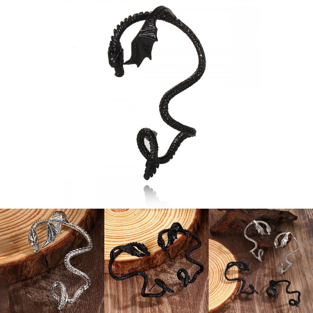 Punk Dragon Animal Alloy Wrap Cuff Earrings For Women Party Accessories
