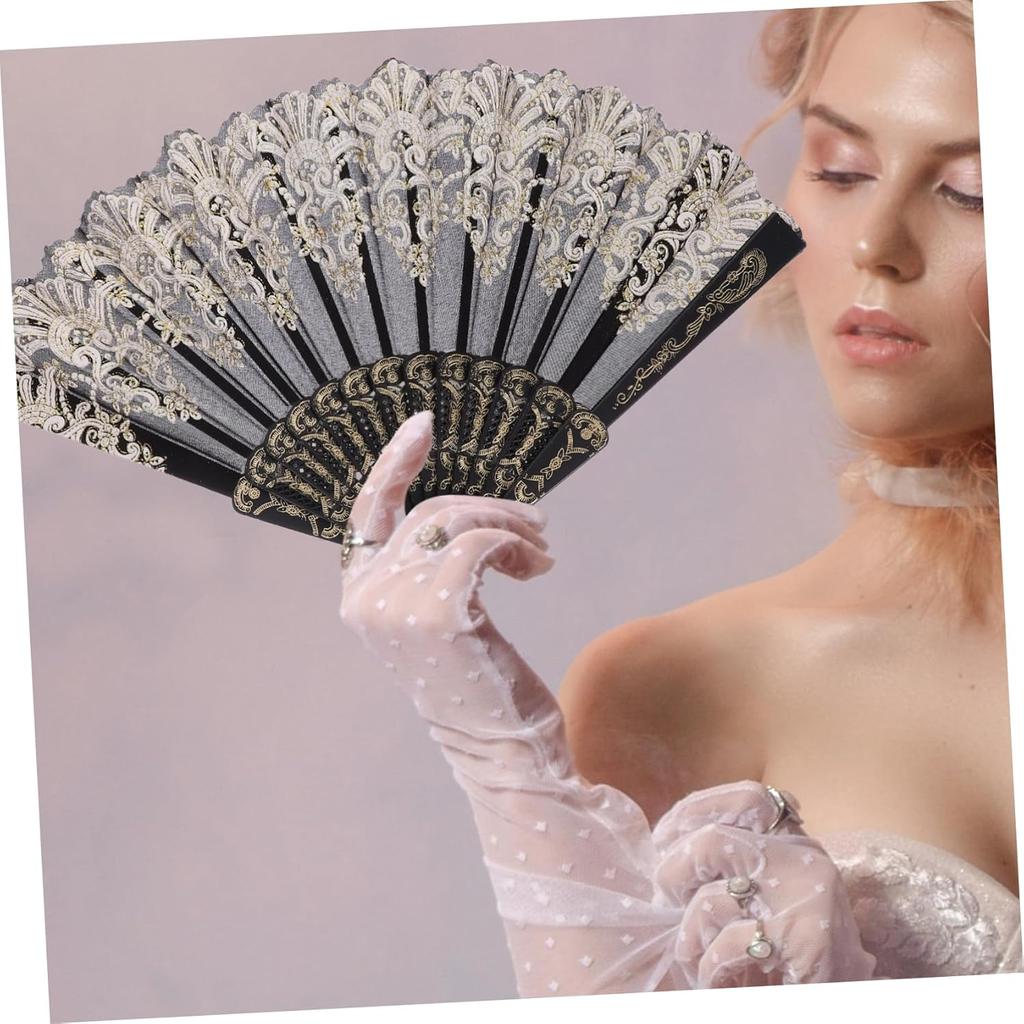  wachlarz wachlarz chiński wachlarz kwiatowy składany wachlarz ręczny chiński vintage składany wachlarz panny młodej do tańca występ w kościele weselny impreza rekwizyty czarny ręczny