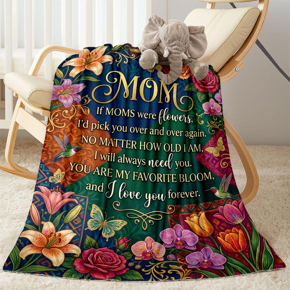 

Mother s Day Greeting Flannel Blanket-Soft and Suitable for Sofas,Beds,Offices,Travel,All Seasons,Great Gift for Holidays and Birthdays. 80cmx120cm