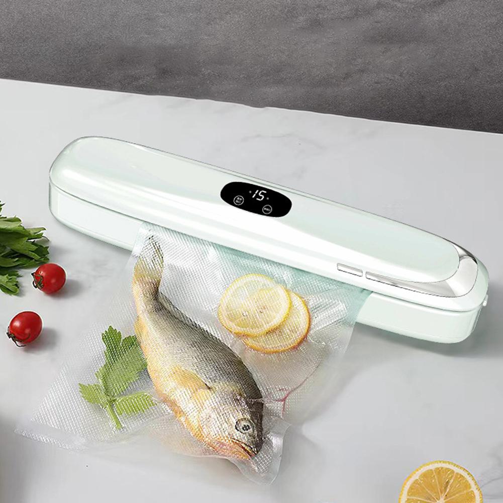 Vacuum Sealer with 10Pcs Vacuum Bags Hands-Free Food Vacuum Sealer One Touch Automatic Household Food Vacuum Sealing Machine
