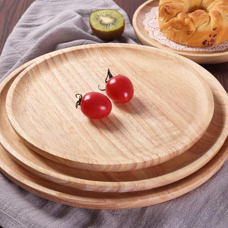 Rubberwood Round Serving Tray