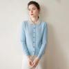 Women's Cashmere Blend Two-Tone Cable Knit Cardigan, Faux Two-Piece, Fold-Over Sweater, Loose Wool Coat