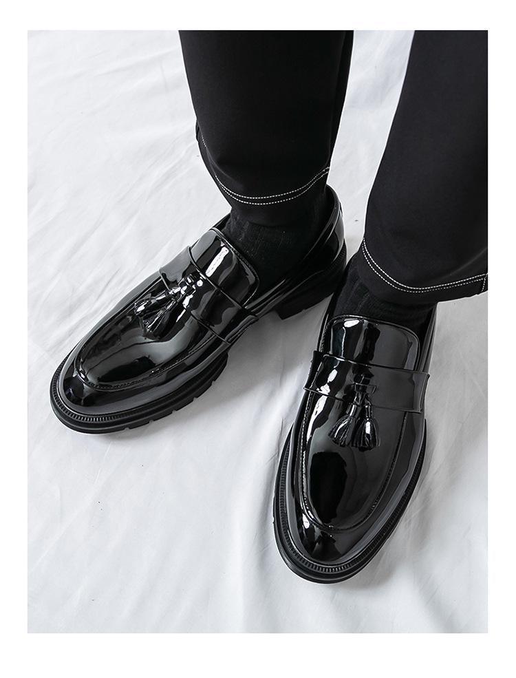 Men's Leather Cross-Strap Tassel Loafers: Pointed Toe Formal & Casual Versatile Shoes In Large Sizes
