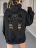 Women's Casual Hoodie with Angel Wings Graphic Drawstring Detail Kangaroo Pocket Perfect for Fall  Winter Playful Design Trendy