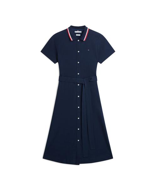 TOMMY HILFIGER Belted Pique Dress (T22G1Tdr051Wt2C1G)