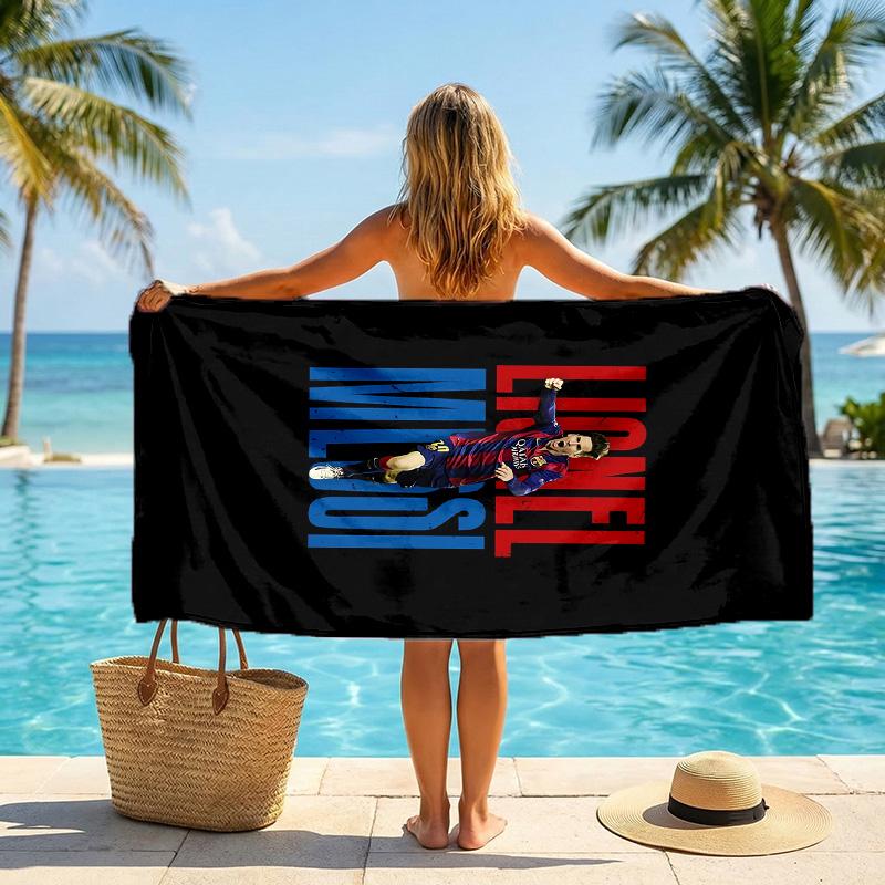 Asciugamano da Spiaggia Lionel Messi Morbido Microfibra Asciugamano Estivo Asciugatura Rapida Assorbente per Spiaggia Piscina Viaggio