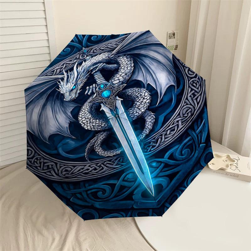 

1PC Dragon Sword Umbrella-8-Rib Reinforced, Automatic Open, Lightweight & Durable, Fashion Accessory for Outdoor, H0374