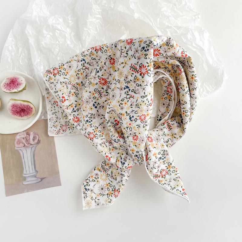 

Маленький квадратный шарф из чистого хлопка, сумка, головной шелковый шарф, женский, зеленый, весенний, осенний, зимний, шарф для защиты шеи, тонкий шарф из пряжи