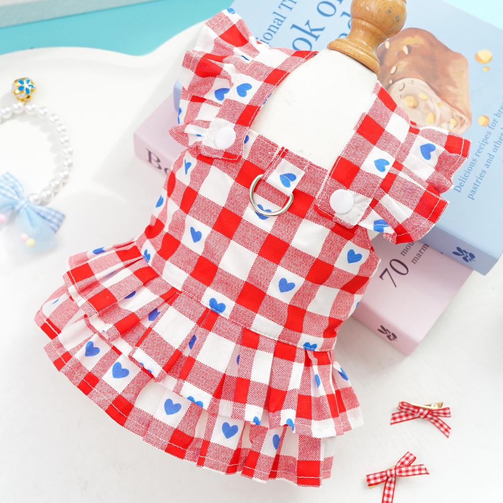 Princess style dog clothes striped cat strap skirt cat dress sub teddy pet clothing dog supplies magic fight