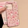 Pink Flower Lovely Korean INS Sweet Phone Case For IPhone 17 Air 16 15 14 13 12 11 ProMax Plus Clear Colorful Soft Durable Cover