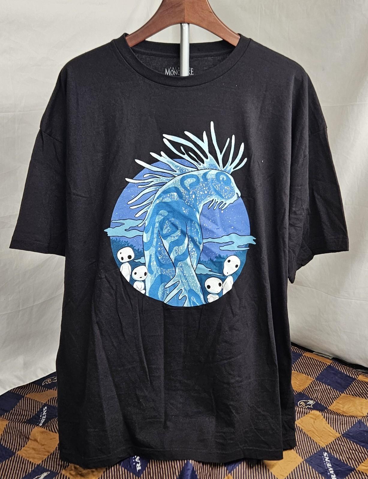 Men s Ghibli Princess Mononoke Night-Walker KodamaSize 3XL Black Unisex T-Shirt S