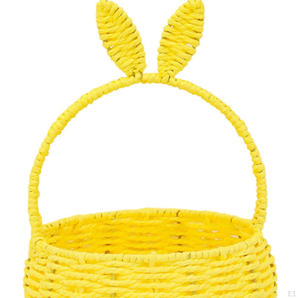 Woven Basket ,Storage with Handle Easter Decoration Braided Hand for