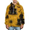 Herren Halloween Print Hoodie Übergröße Flanell Lässiger Pullover Sweatshirt für Herbst und Winter