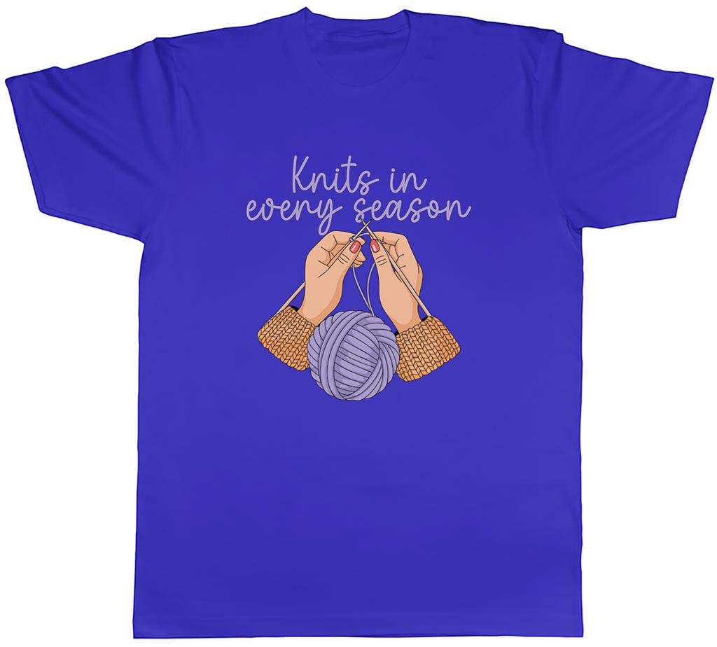 Funny Knitting Knits in Every Season Unisexs TShirt Tee Gift Top