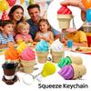 Anti-Stress Ice Cream Cone Keychain 1Pcs Soft Calming Finger Button Fidget Toy for Office Workers Anxiety Relief