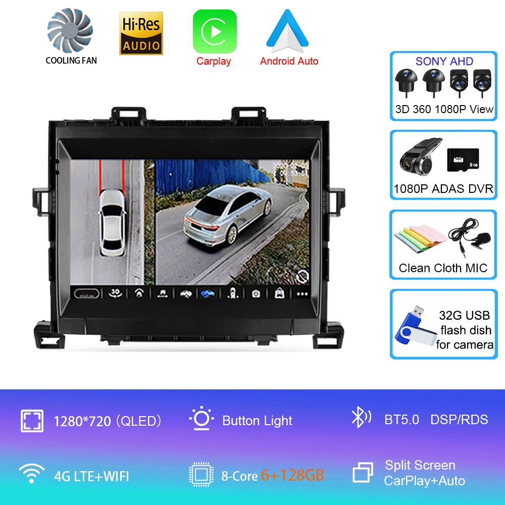 For Toyota Alphard H20 2008-2014 Car Radio Android 14 Carplay Auto Multimedia Player WIFI+4G DSP Autoradio Stereo 2din Head Unit
