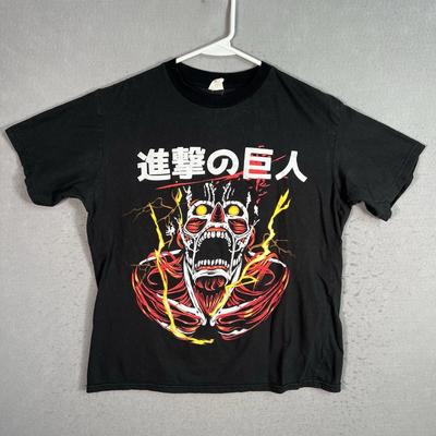 Titans Power Attack Of The Titan Anime T Shirt Adult Large Black Mens
