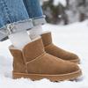 Frosted leather snow boots men's outdoor cold-resistant and non-slip winter piled thickened warm Northeast high-top large cotton boots shoes