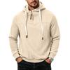 Men's Casual Hooded Sweatshirt Loose Fit Pullover Half Zip Patchwork Design Long Sleeve Pullover for Autumn Winter