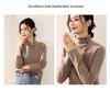 Winter 2025: Loose Casual Wool Sweater with Half-High Collar & Rolled Hem