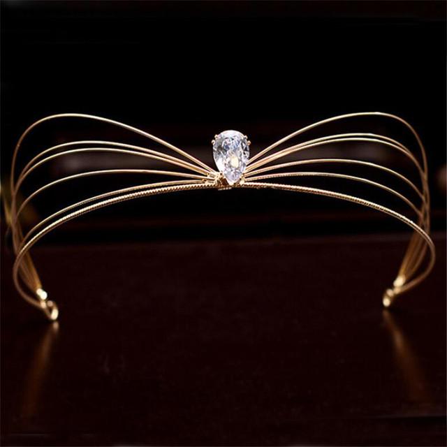 

Великолепные циркониевые тиары, ободки для волос, королевская свадебная корона, украшения для волос, свадебные украшения для выпускного бала, головной убор невесты на торжество золотой