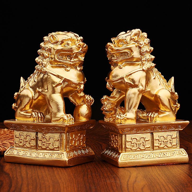 

Alloy Resin Crafts Copper Lion Ornaments Ornaments Gifts Office Tabletop Ornaments Home Decorations