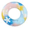 Inflatable Swimming Ring PVC Streamlined Colorful Flower Patterned Underarm Swim Ring for Exercising