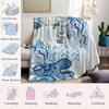 Oceanic Collage Flannel Blanket Warm Soft Halloween Christmas Couch Warm Cozy Decorative Decor Gift for All Season