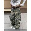 American vibe retro multi-pocket cannonball pants camouflage pants loose overalls casual couple trousers