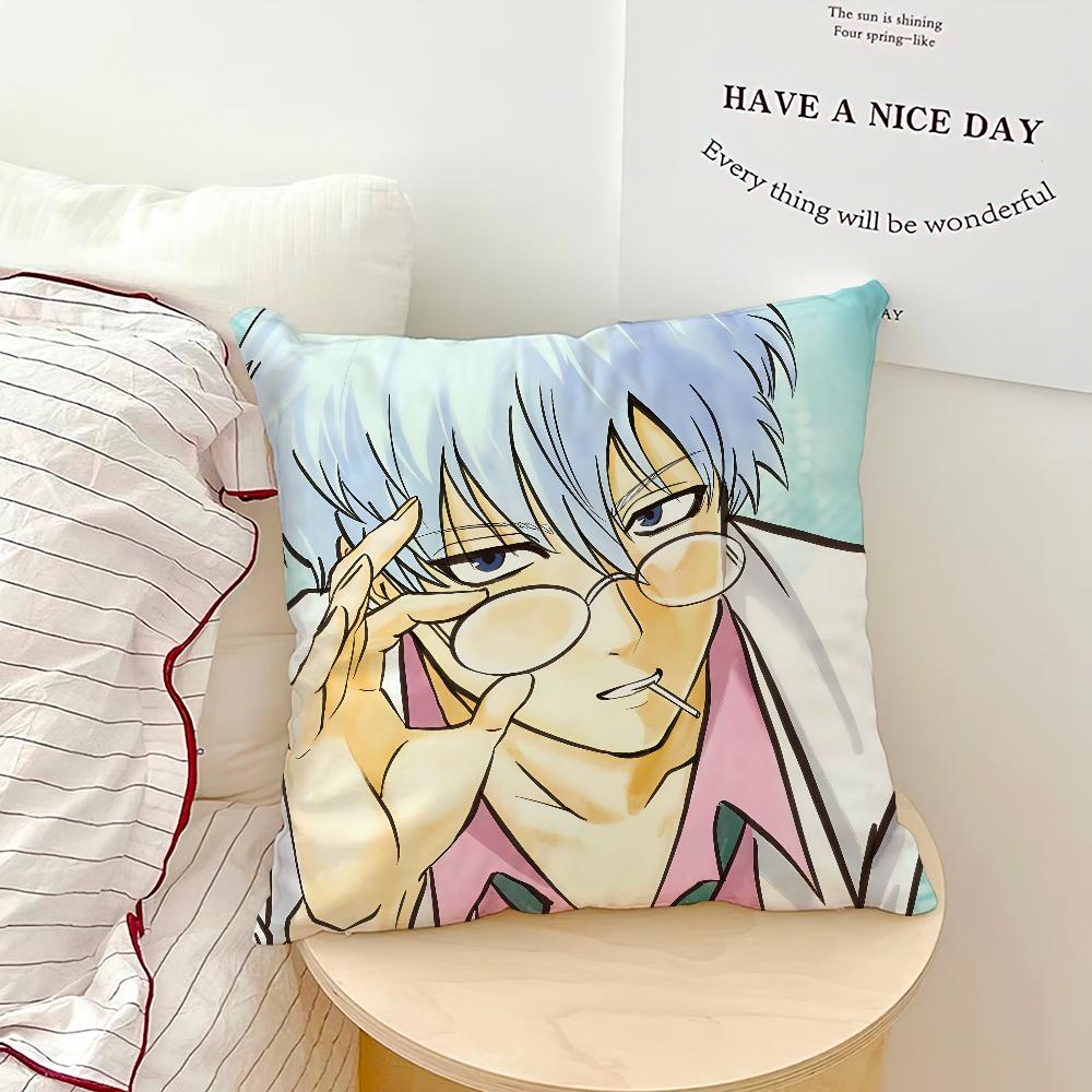

comic anime cool funny art G-Gintoki S-Sakata cushion cover soft Pillow Case for Sofa Living Room Home Decor Protective Covers 12x12Inch